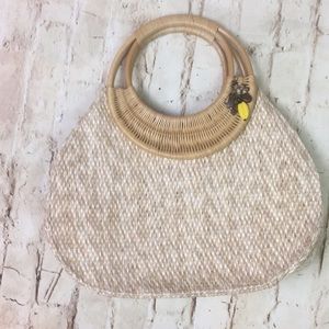 Vintage Fossil Forever Straw Basketweave Purse